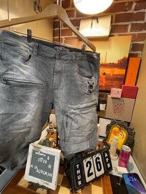 Men's Black Keys Lucky Charm Wash Jeans with Rips - (Dark with Ice wash)